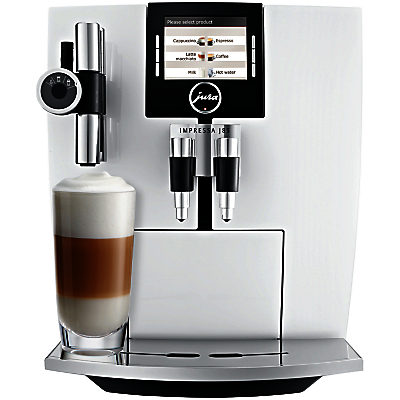 Jura Impressa J85 Bean-to-Cup Coffee Machine, Piano White Jura Impressa J85 Bean-to-Cup Coffee Machine, Piano White